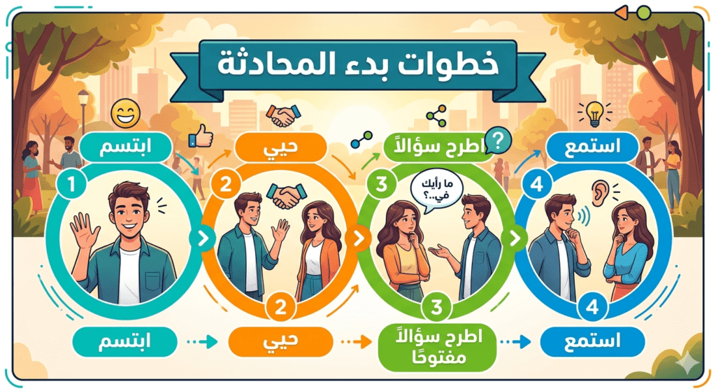خطوات المحادثة الصحيحة